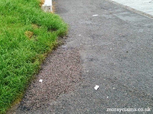 Footpath at Alexandra Road Elgin Moray following Repair of Defect