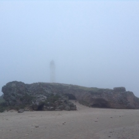 Covesea Lighthouse, West Beach, Lossiemouth - in the mist