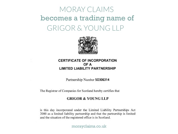 Crop of the Certificate of Incorporation of Grigor & Young LLP