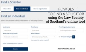 Screenshot of the Law Society of Scotland's Find a Solicitor Online Tool