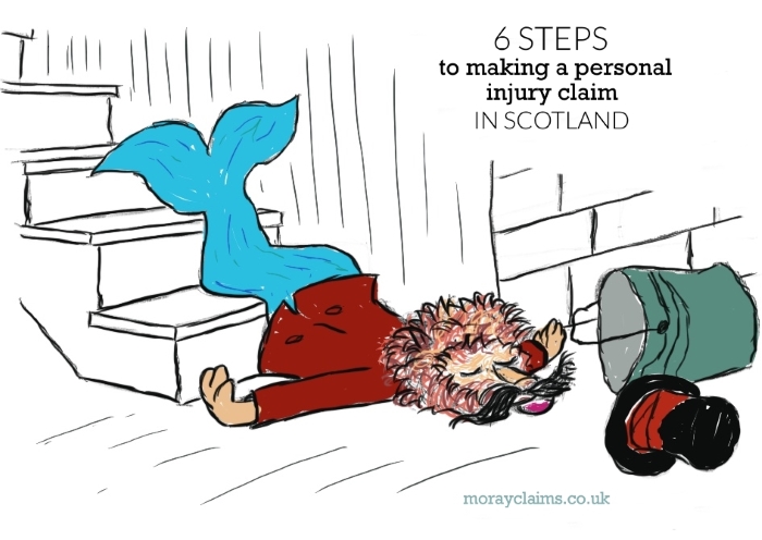 Cartoon of Dandy Lion having fallen down stairs